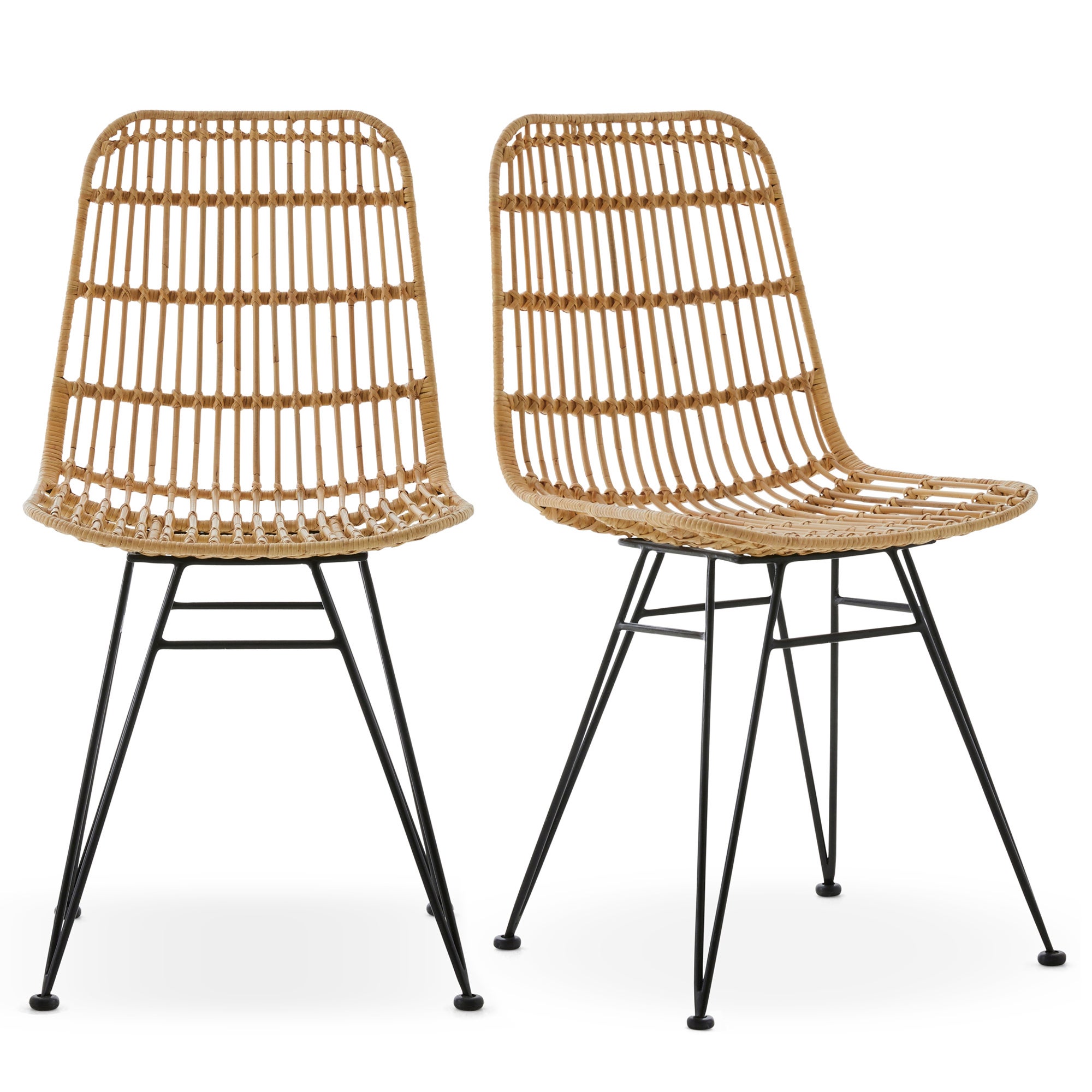 Pax Set of 2 Rattan Dining Chairs Natural