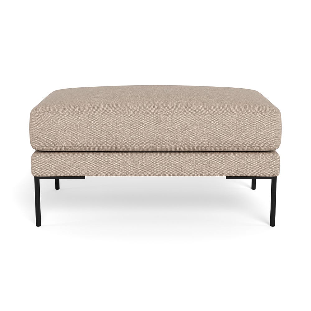 Heal's Torrington Ottoman Smart Velvet Petrol Black Feet 2