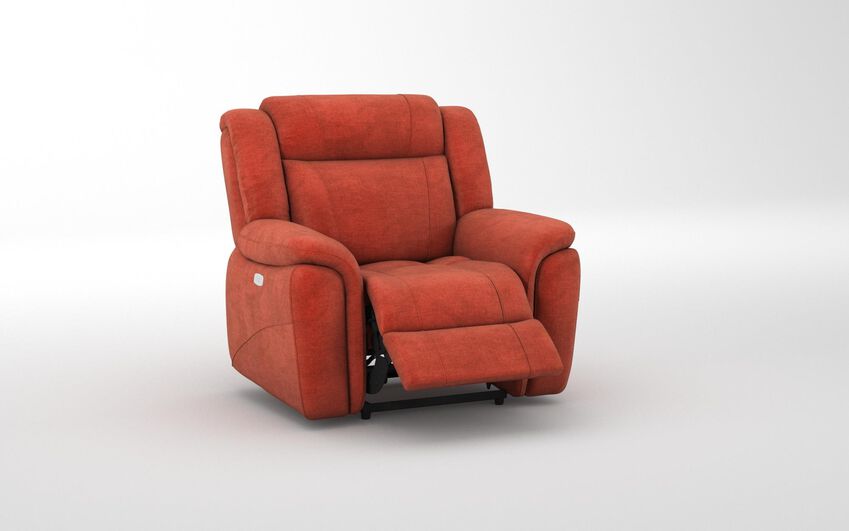 Orange Fabric Elland Power Recliner Chair