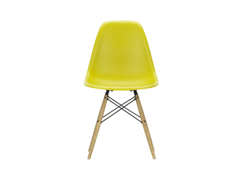 Vitra Eames DSW Side Chair New Height Mustard Ash Honey Base