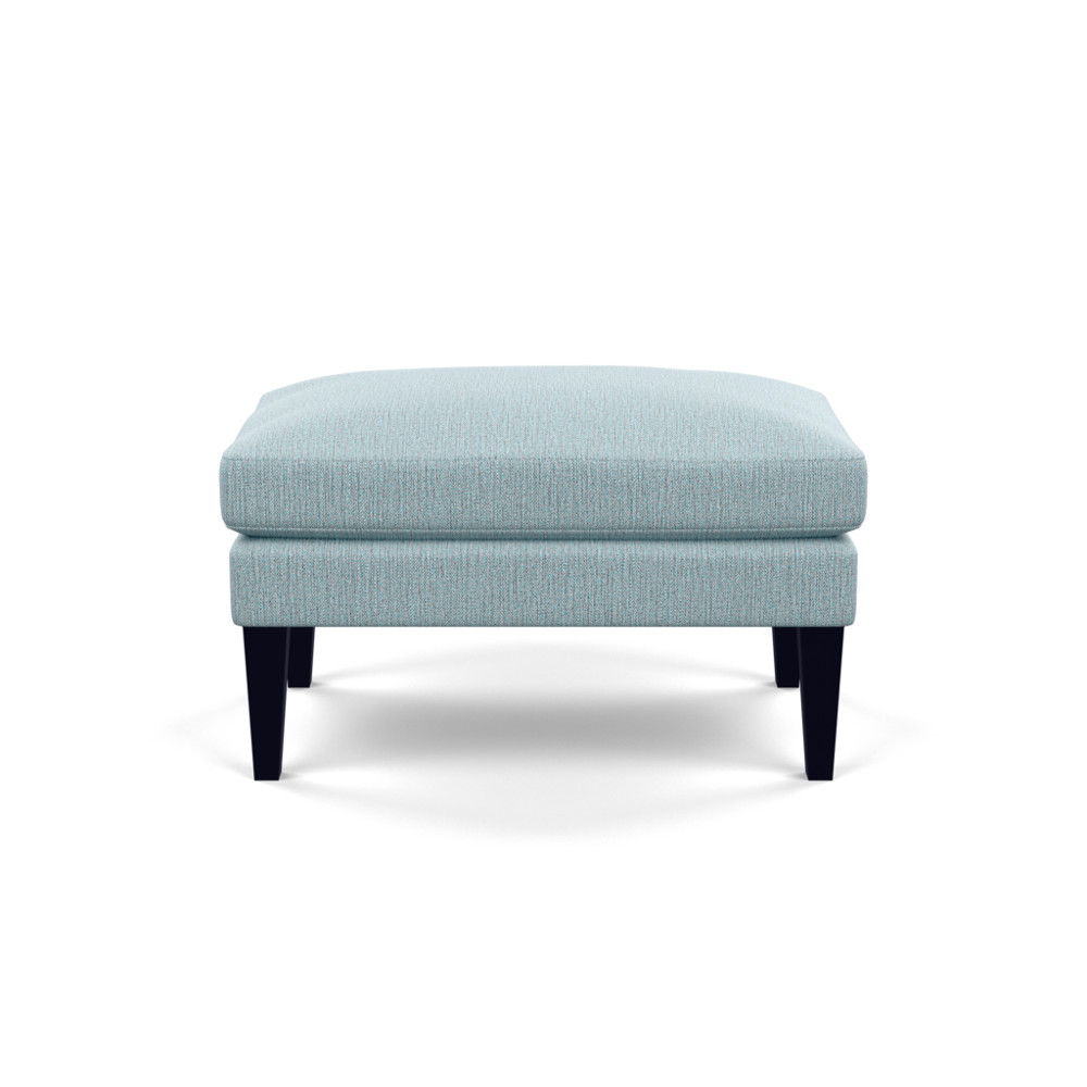 Heal's Wallis Ottoman Smart Linen Mix Duck Egg Black Feet