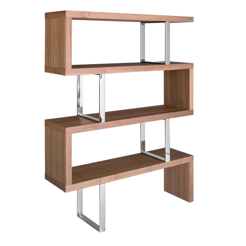 Angel Cerda Walnut & Steel Shelving, 130x35x170 cm in Brown