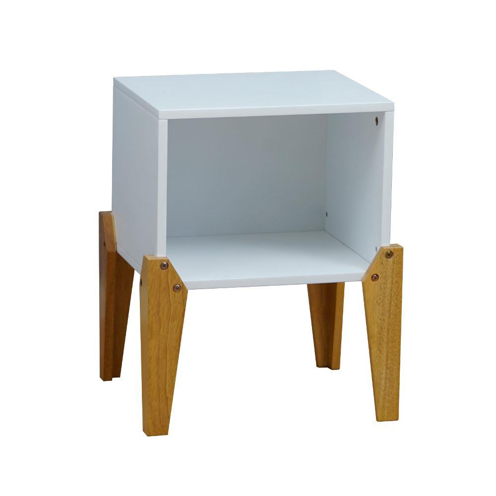 Solar Joybox White and Oak Wooden Bedside Table