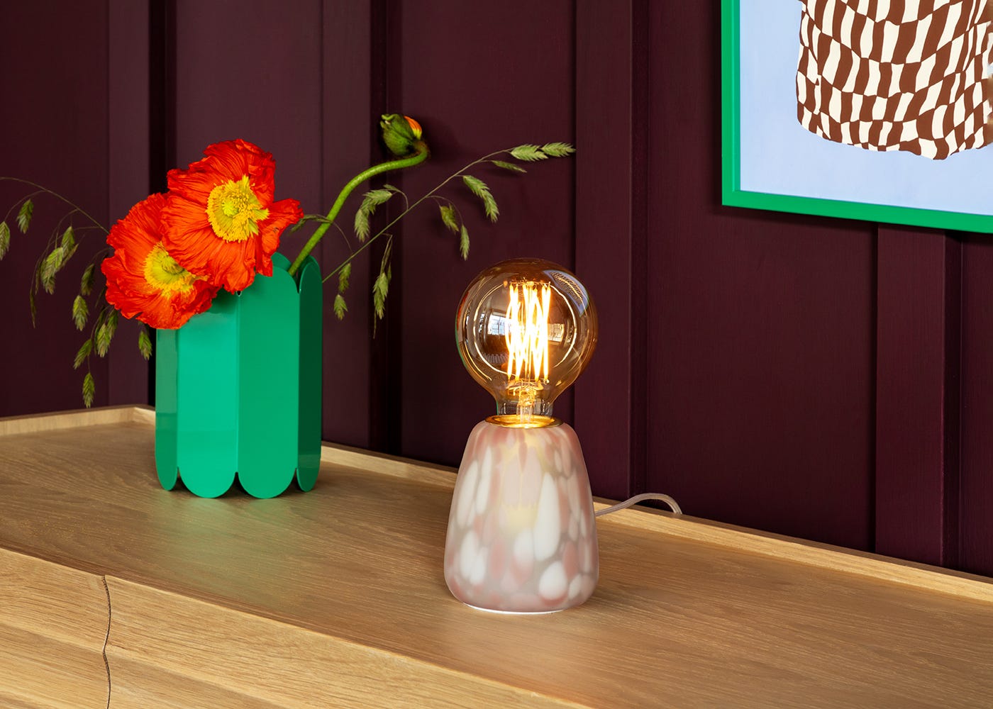 Heal's Confetti Glass Table Lamp Turquoise 3