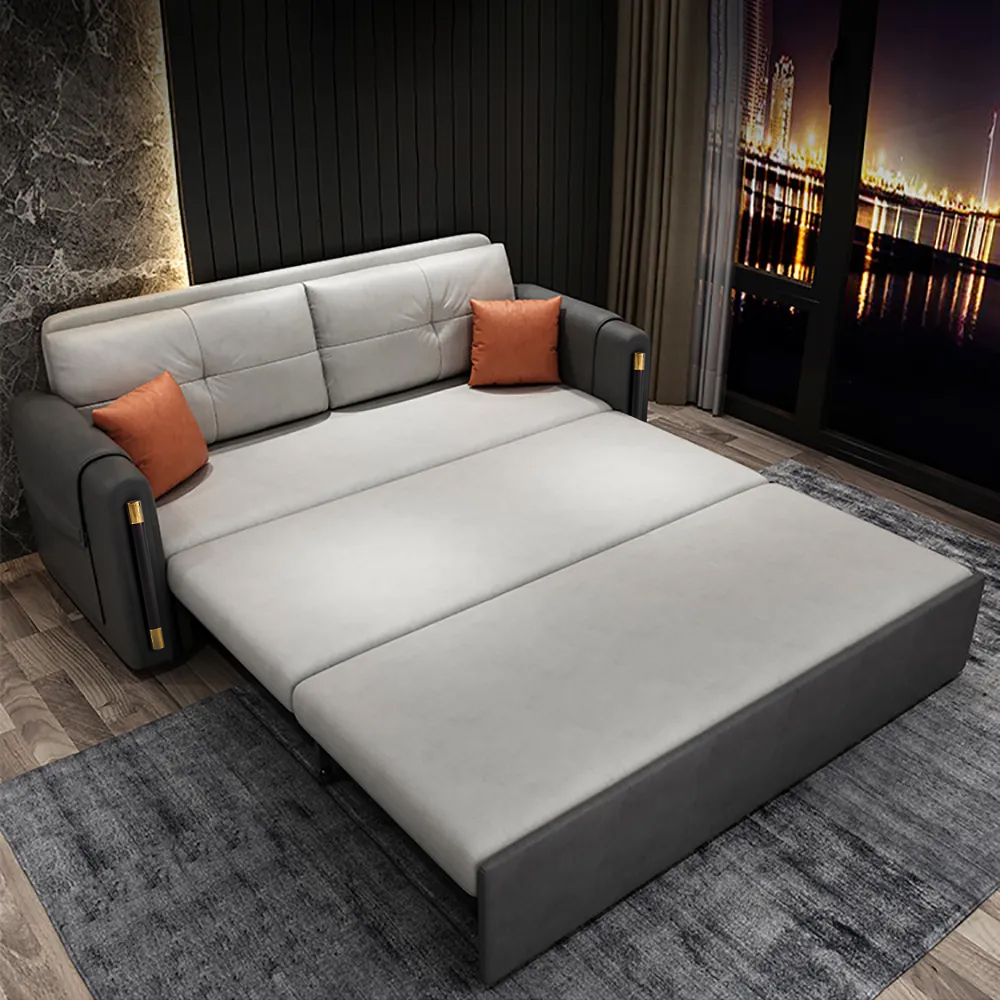 2050mm Leath-aire Sleeper Sofa 3-Seater