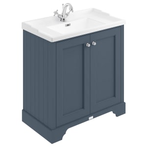 Bayswater Victrion Stiffkey Blue Traditional Freestanding Vanity Unit & White Recessed Basin - 800mm