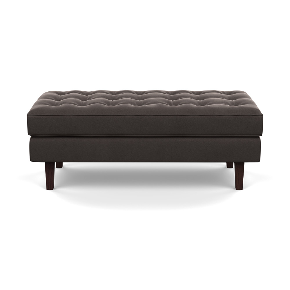 Heal's Hepburn Ottoman Nobilis Velvet Sable Wenge Feet