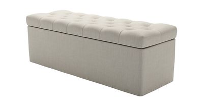 Valentin Storage Bench in Canvas Pure Belgian Linen - sofa.com
