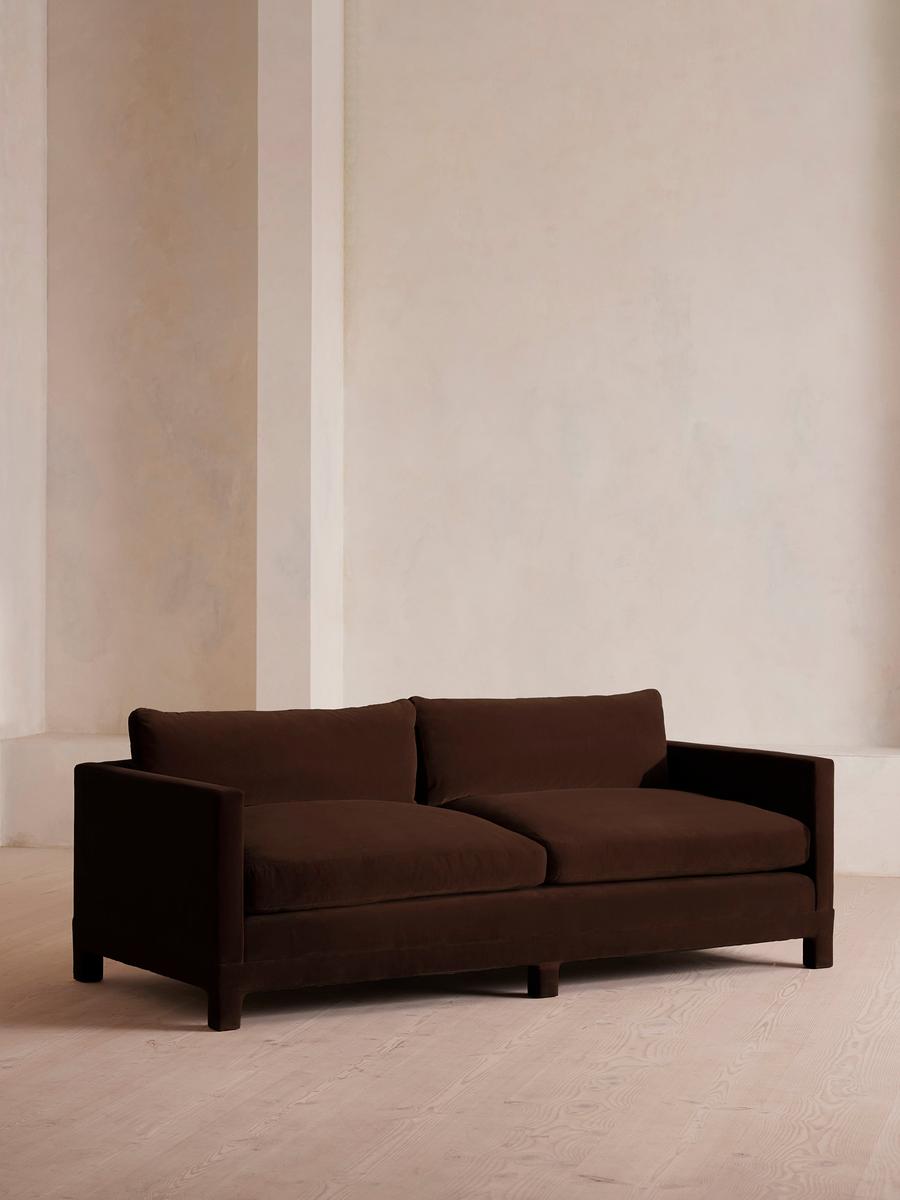 Ashford Three Seater, Sofa, Velvet, Chocolate
