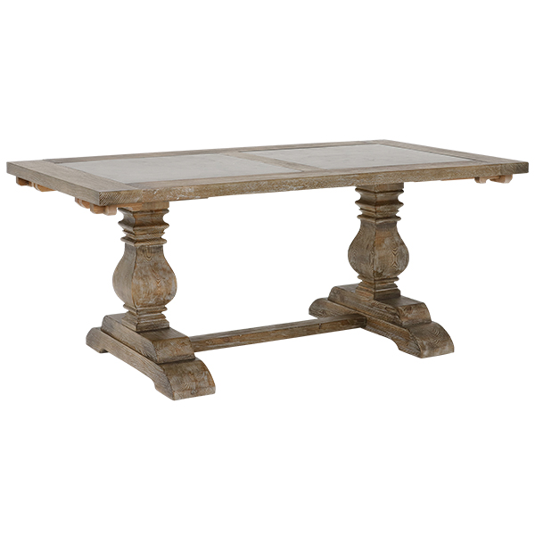 Woolton 183cm Extending Dining Table  Mid Burnt Oak and Bluestone