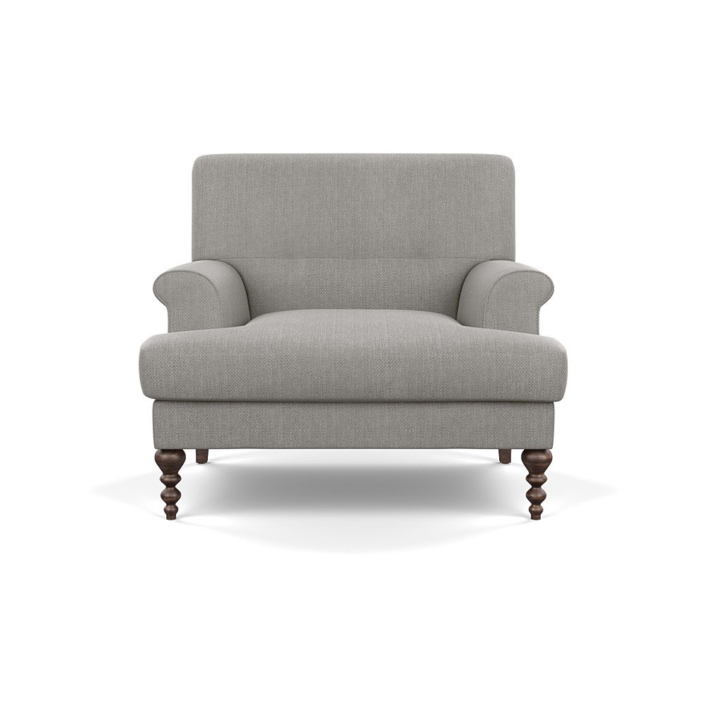 SCP Oscar Formal Armchair Texture Pale Grey Walnut Feet