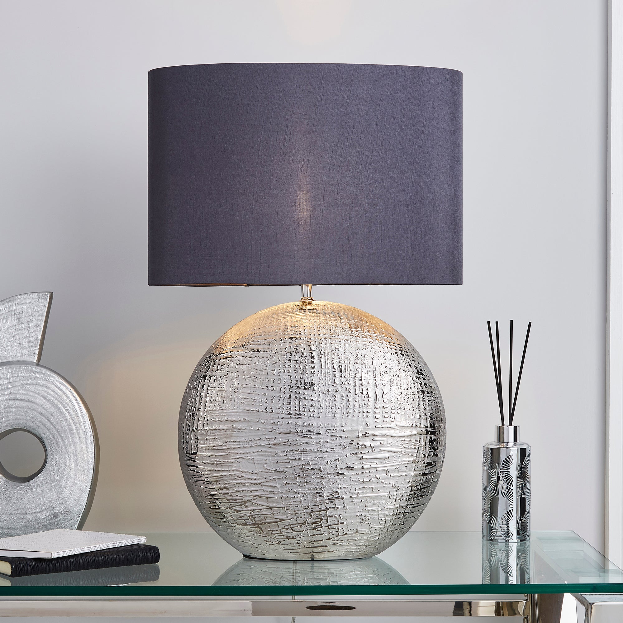 Romano Ceramic Table Lamp Silver