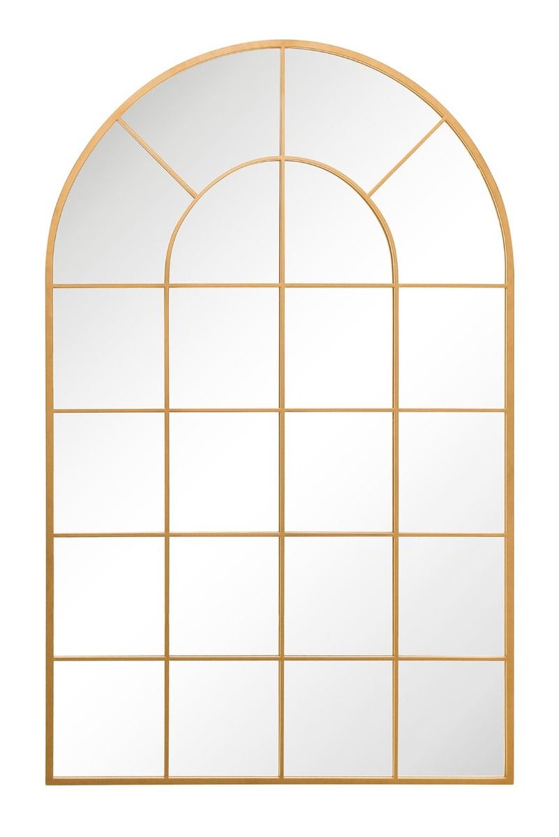 MirrorOutlet Gold Framed Arched Window Leaner/Wall Mirror 75" X 47" (190x120CM) 3
