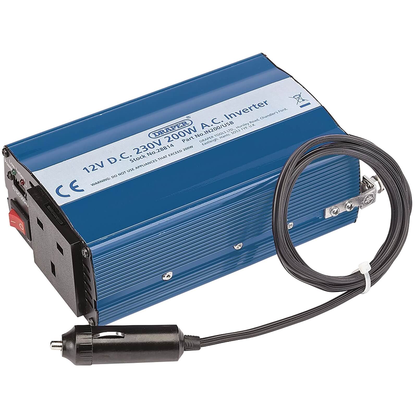 Draper 200W DC-AC Inverter with USB