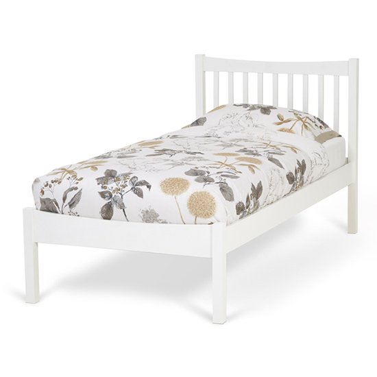 Alice Hevea Wooden Single Bed In Opal White