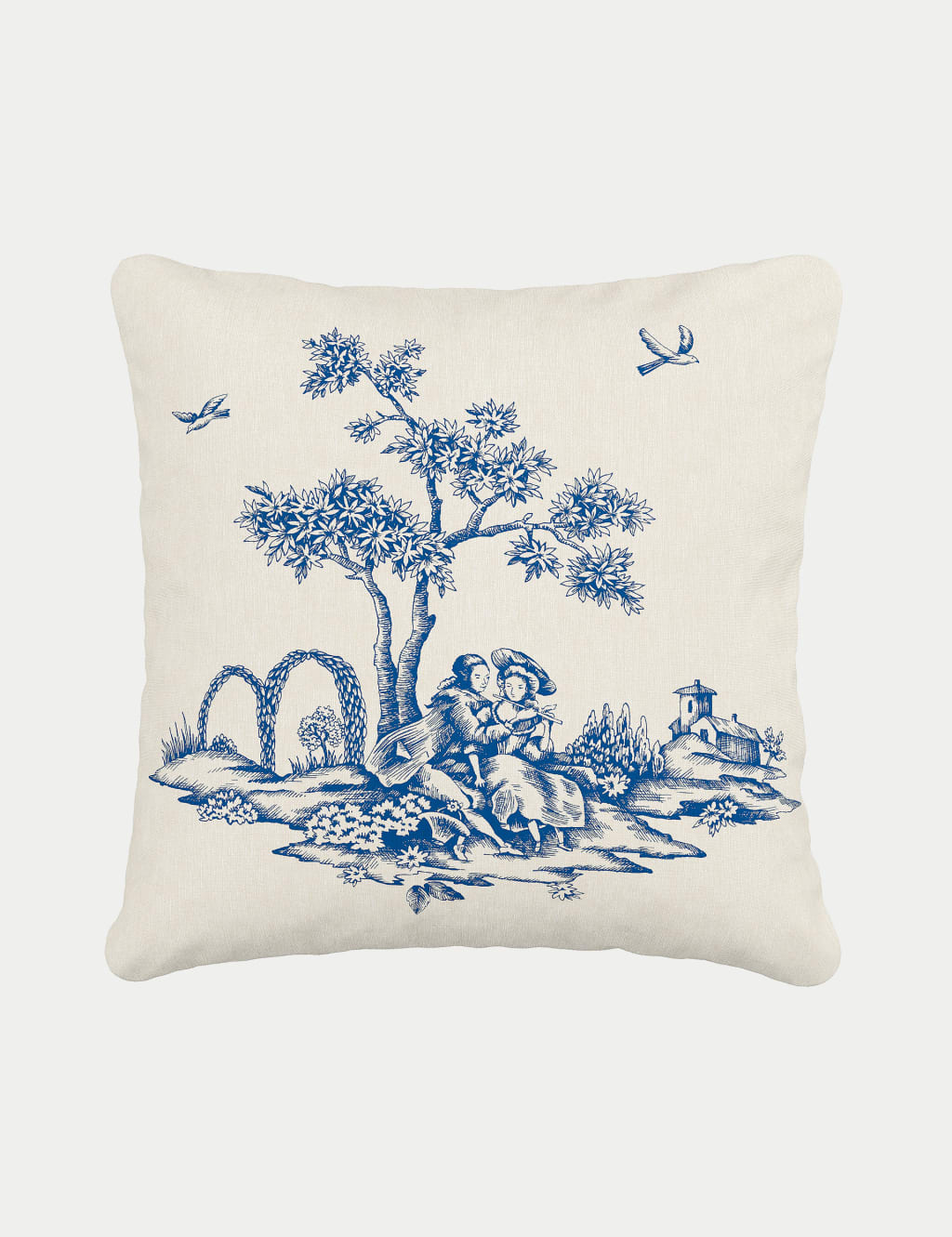 V&A Pure Cotton Enchanted Garden Cushion Cream Mix