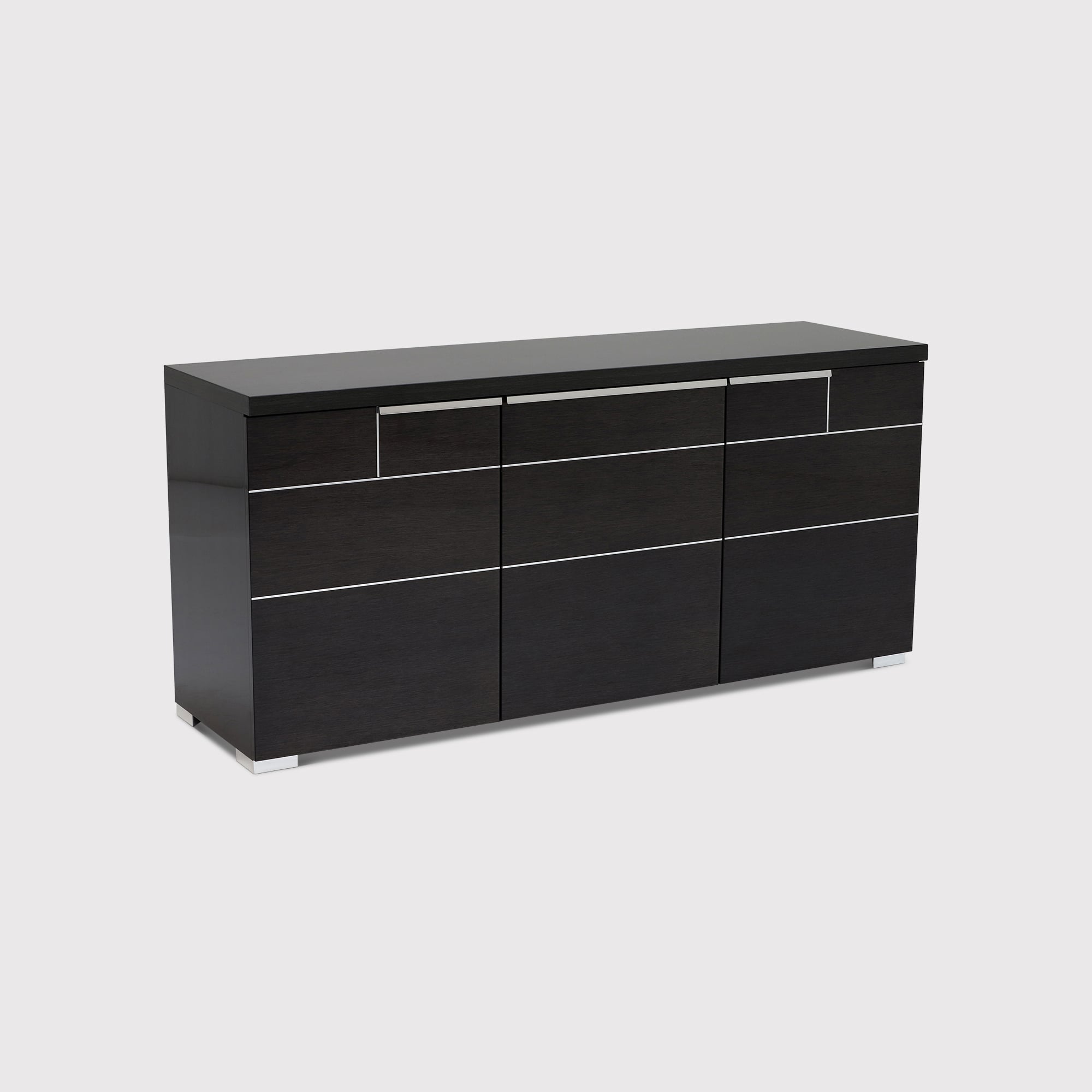 Versilia 3 Door Buffet Sideboard, Grey Gloss | Barker & Stonehouse