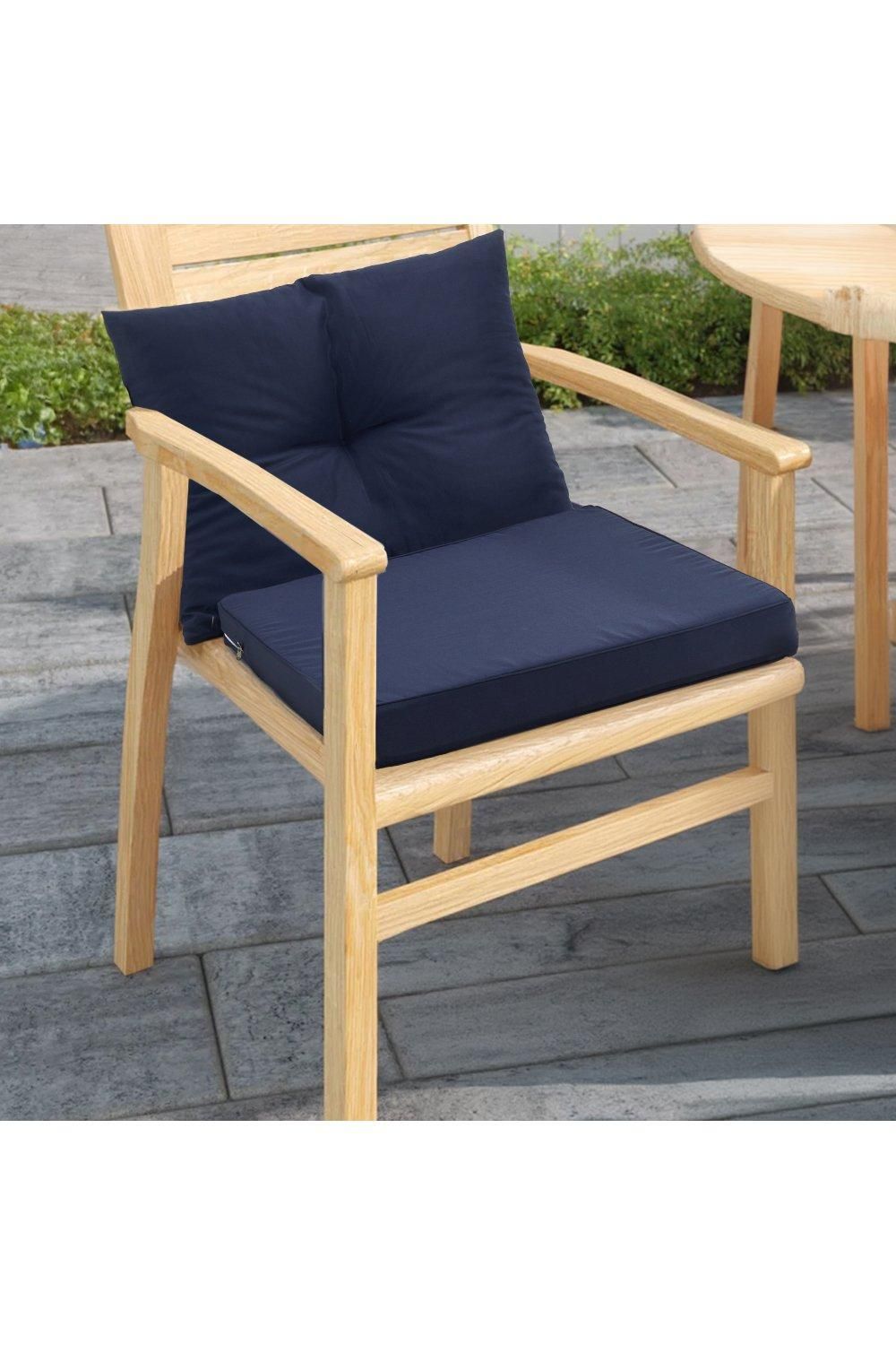 Garden Sanctuary Navy Blue Outdoor Chair Cushions & Backrest Set