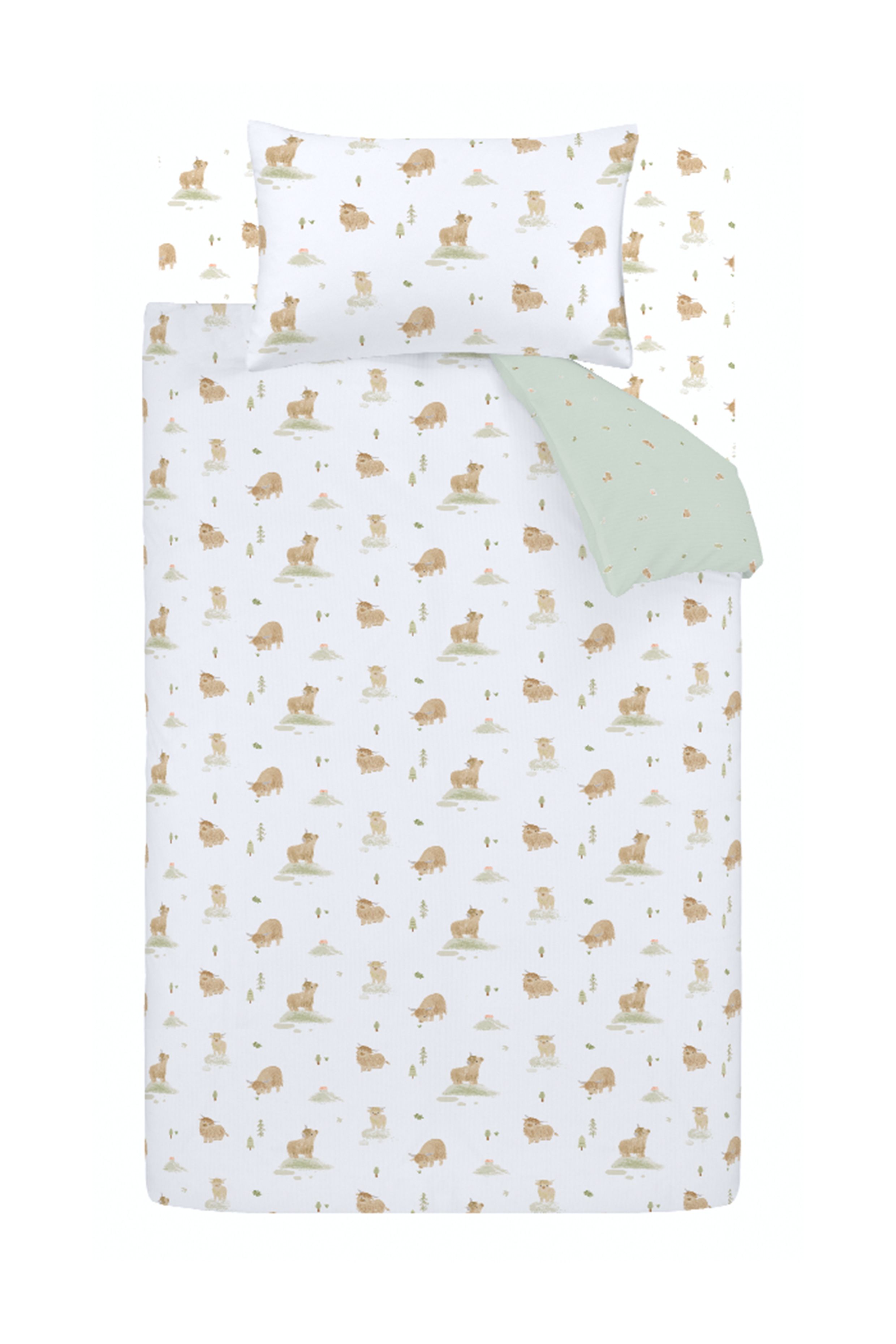 Bianca 'Mini Moo Cow' Reversible Cotton Duvet Cover Set in White 6
