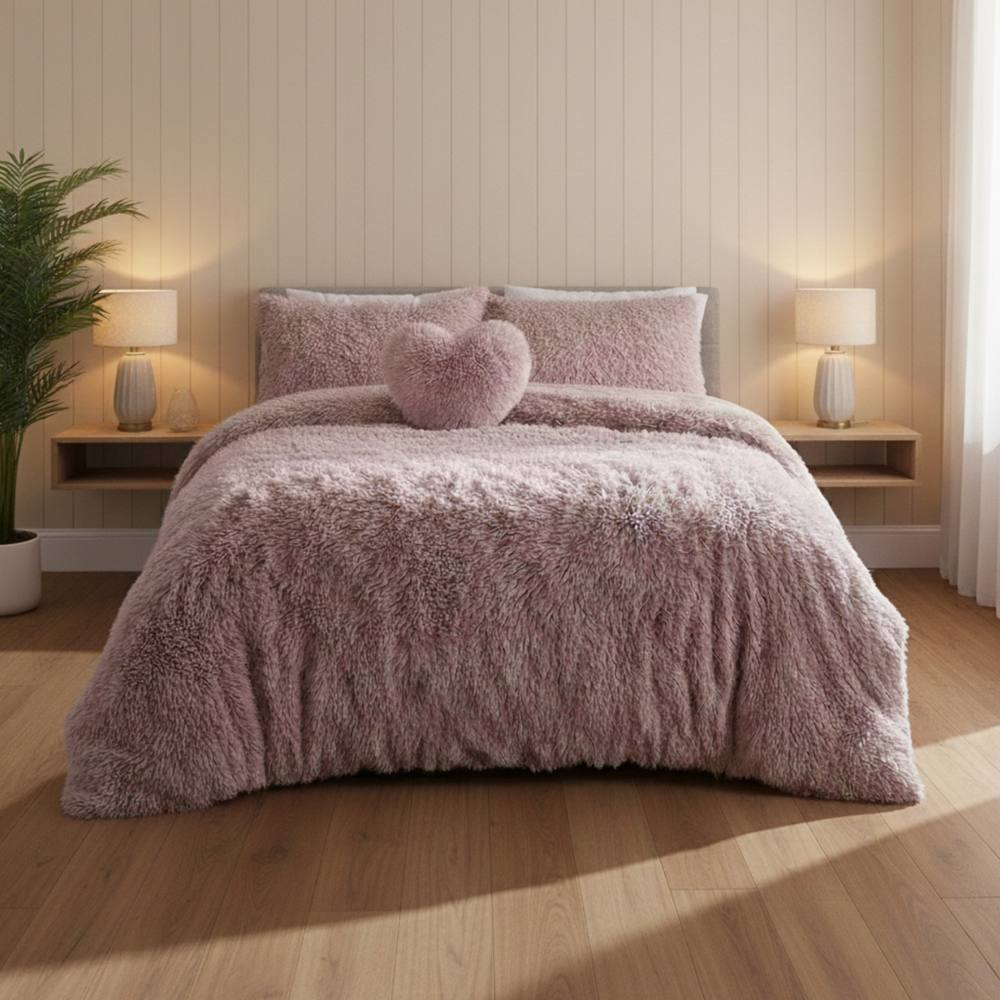 Snug City Super Fluffy Duvet Cover Ultra Soft, Cloud-Like Comfort Snug Sleep in Light Pink