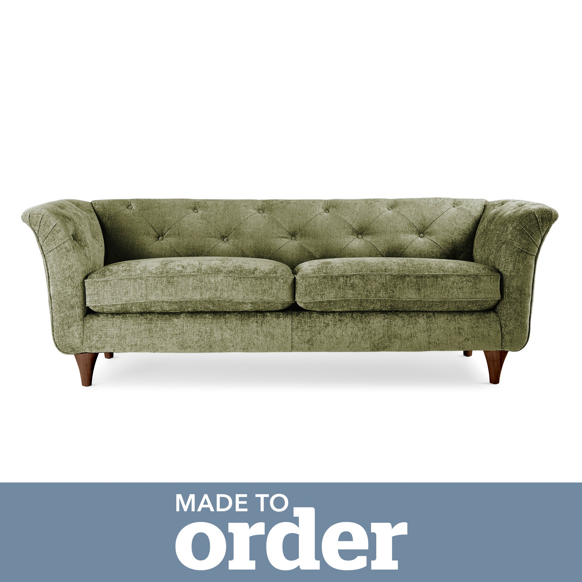 Jaipur 3 Seater Sofa Luxury Chenille Premium Chenille Olive