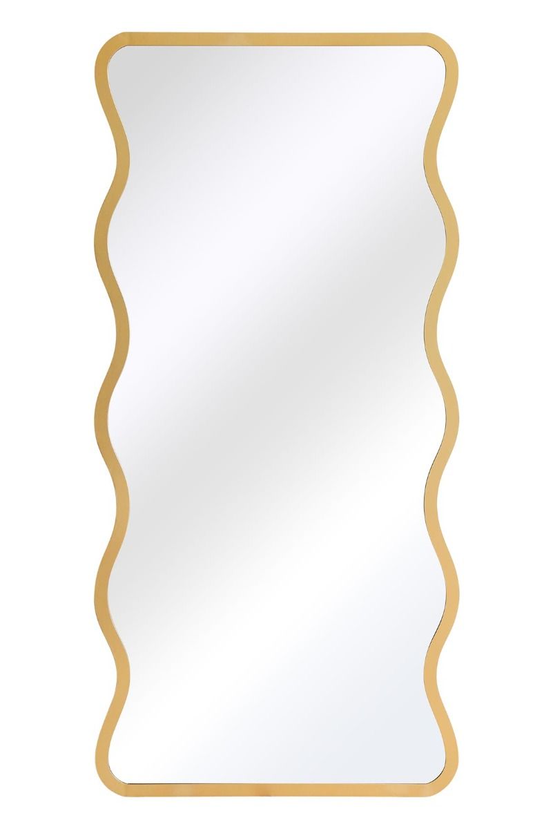 MirrorOutlet Gold Metal Rectangular Wavy Framed Garden Wall Mirror (170CM X 80CM) 5