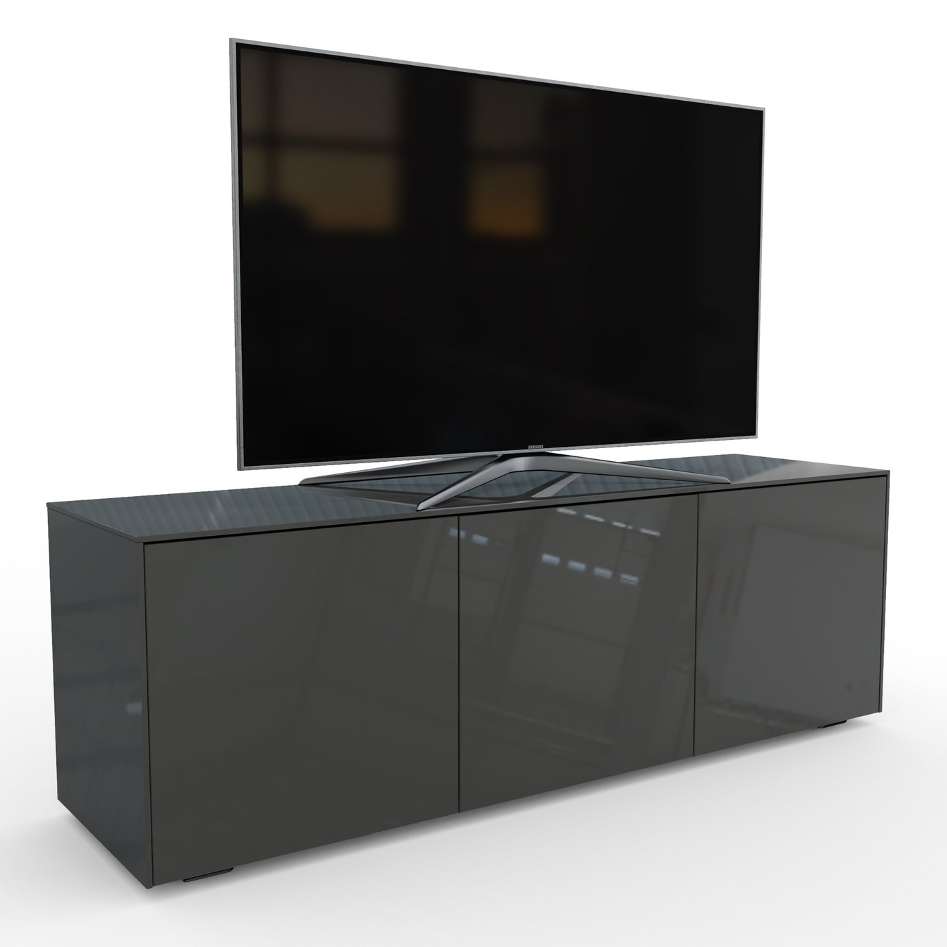 Frank Olsen Smart LED 3 Door Large TV Unit - Grey