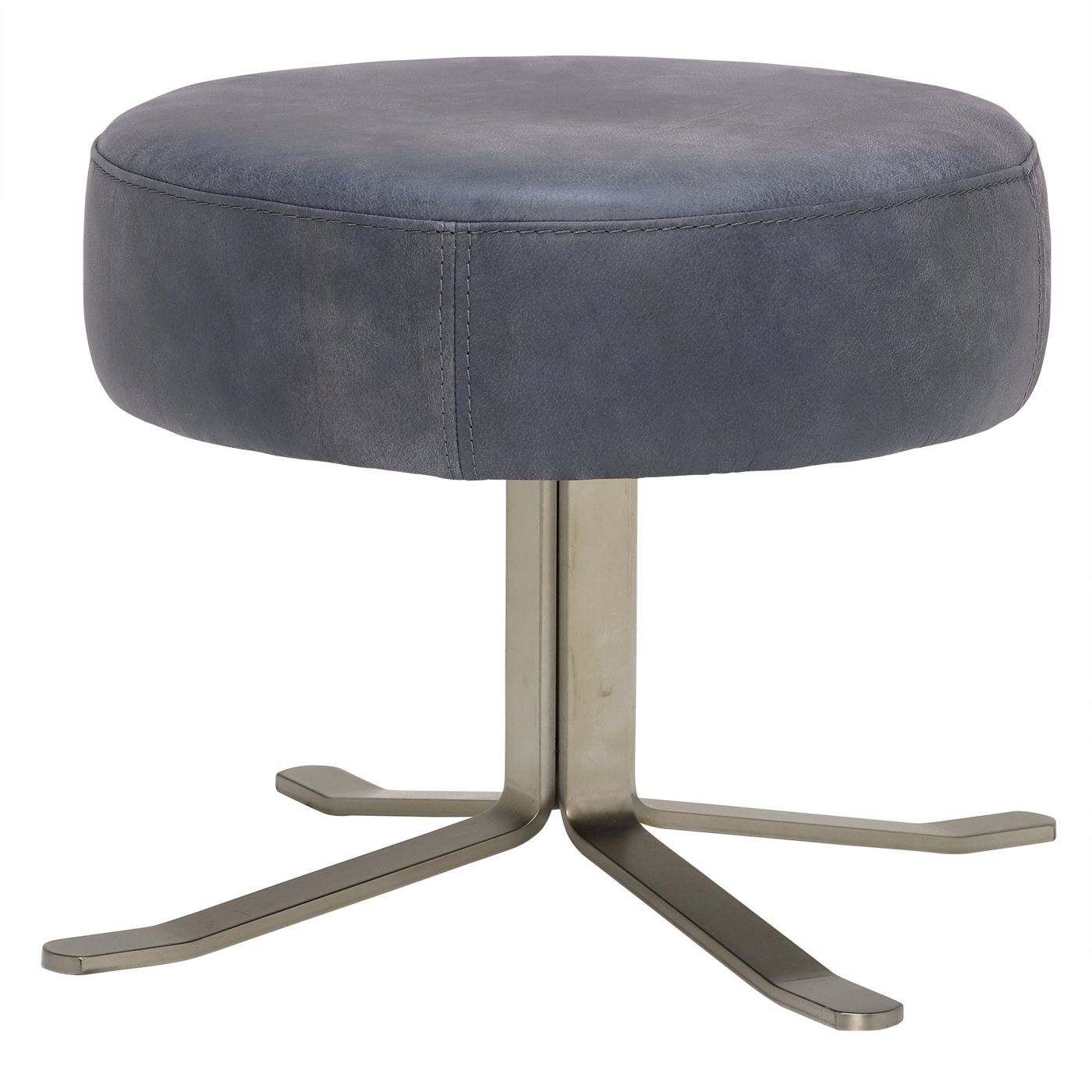 Fama Lenny Leather Swivel Footstool