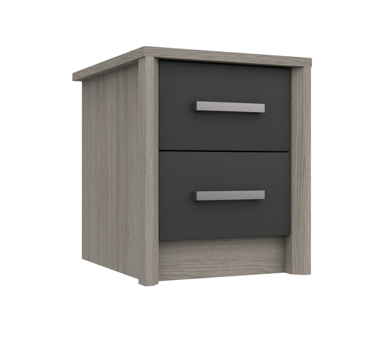 Grasmere 2 Drawer Bedside Table - Dark Grey