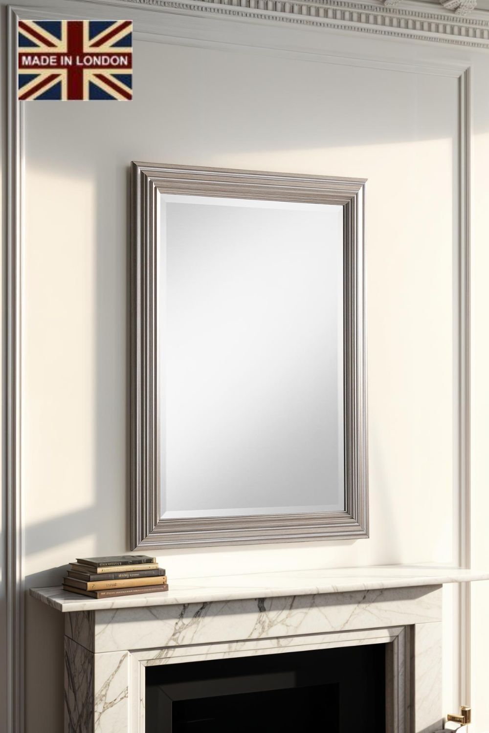 Yearn Mirrors Silvery Champagne Rectangular Mirror 128.5x75cm in Metallic Silver