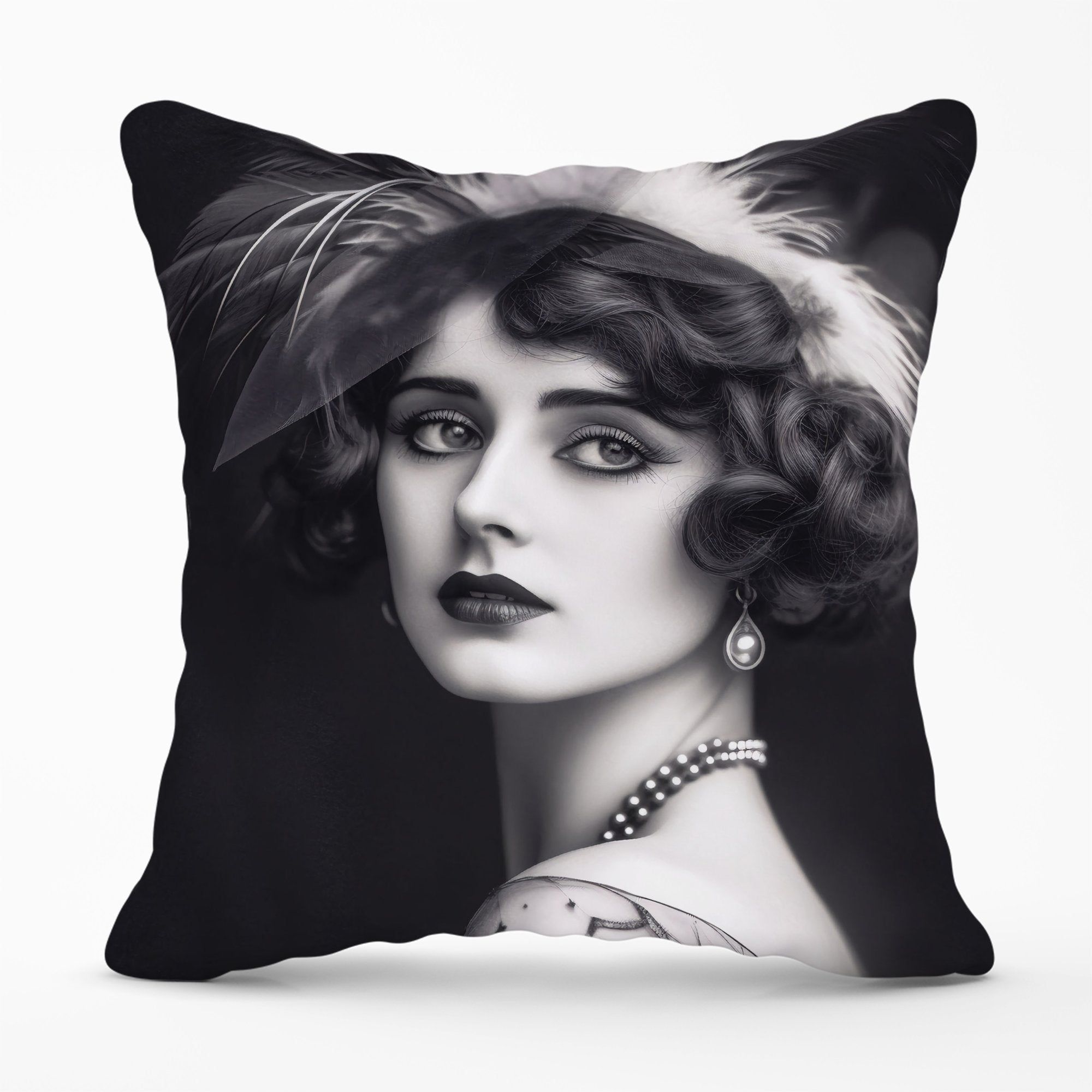 Warren Reed - Designer Glamorous Edwardian Showgirl Cushions in Black
