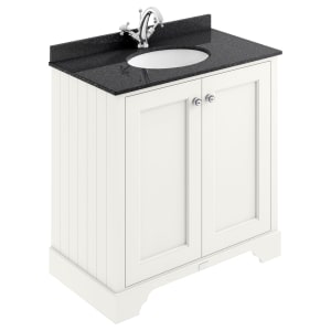 Bayswater Victrion Pointing White Traditional Freestanding Vanity Unit & Black Marble Top Basin - 800mm