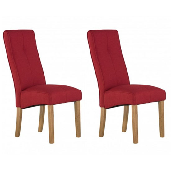 Denver Red Fabric Dining Chair In A Pair