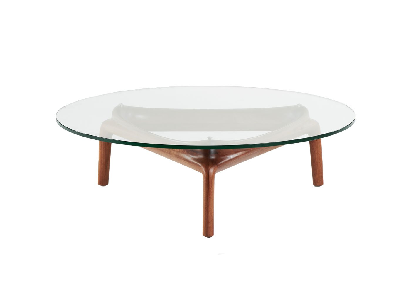 Artisan Pascal Coffee Table Walnut Clear Glass
