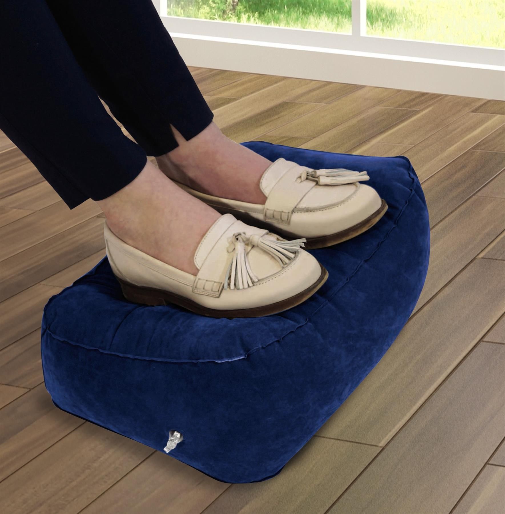 mysmartbuy Blue Inflatable Foot Cushion - Lightweight Portable Supportive Cushion for Resting Tired or Swollen Legs & Feet - 15 x 35 x 27cm