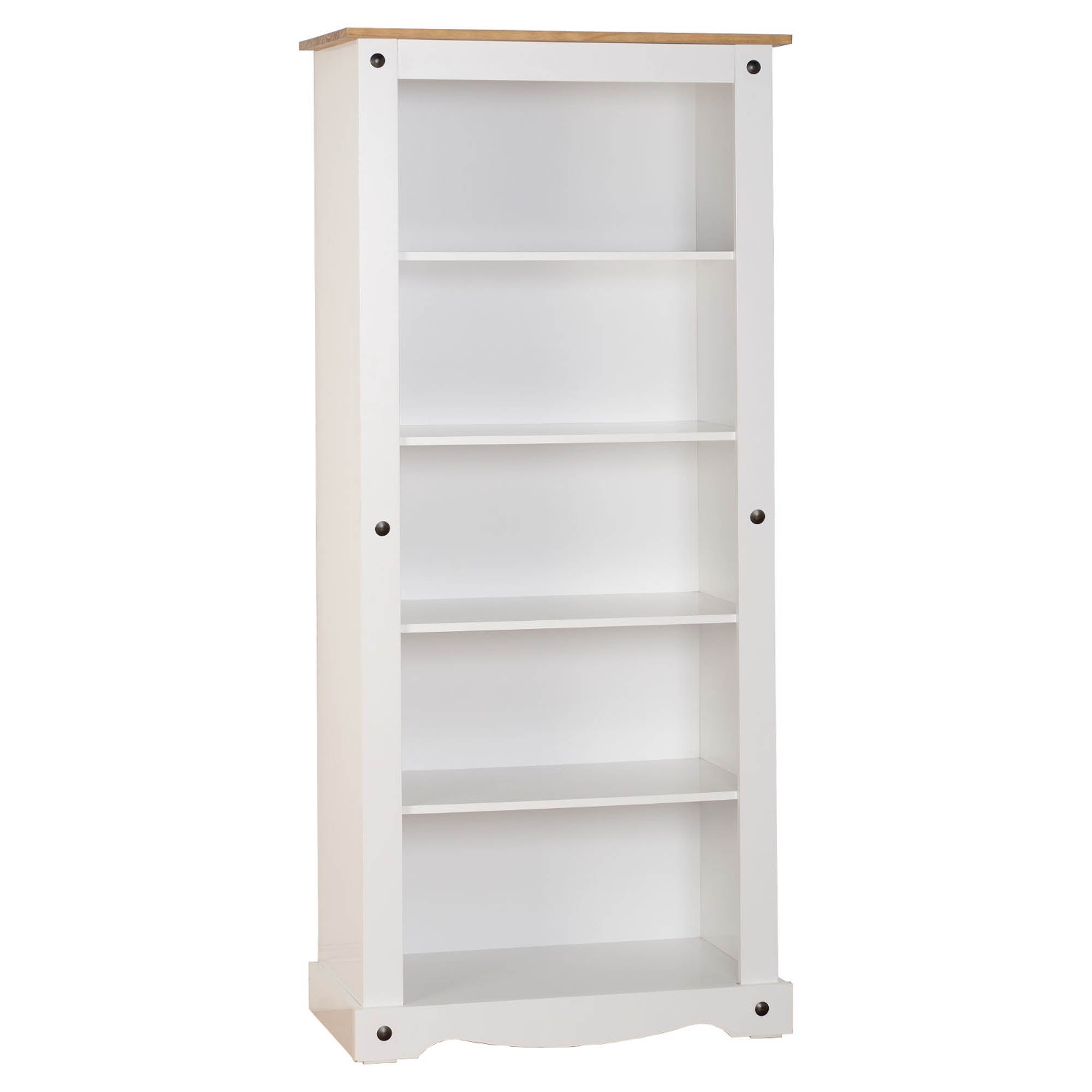 Corona Pine White Tall Bookcase White and Brown