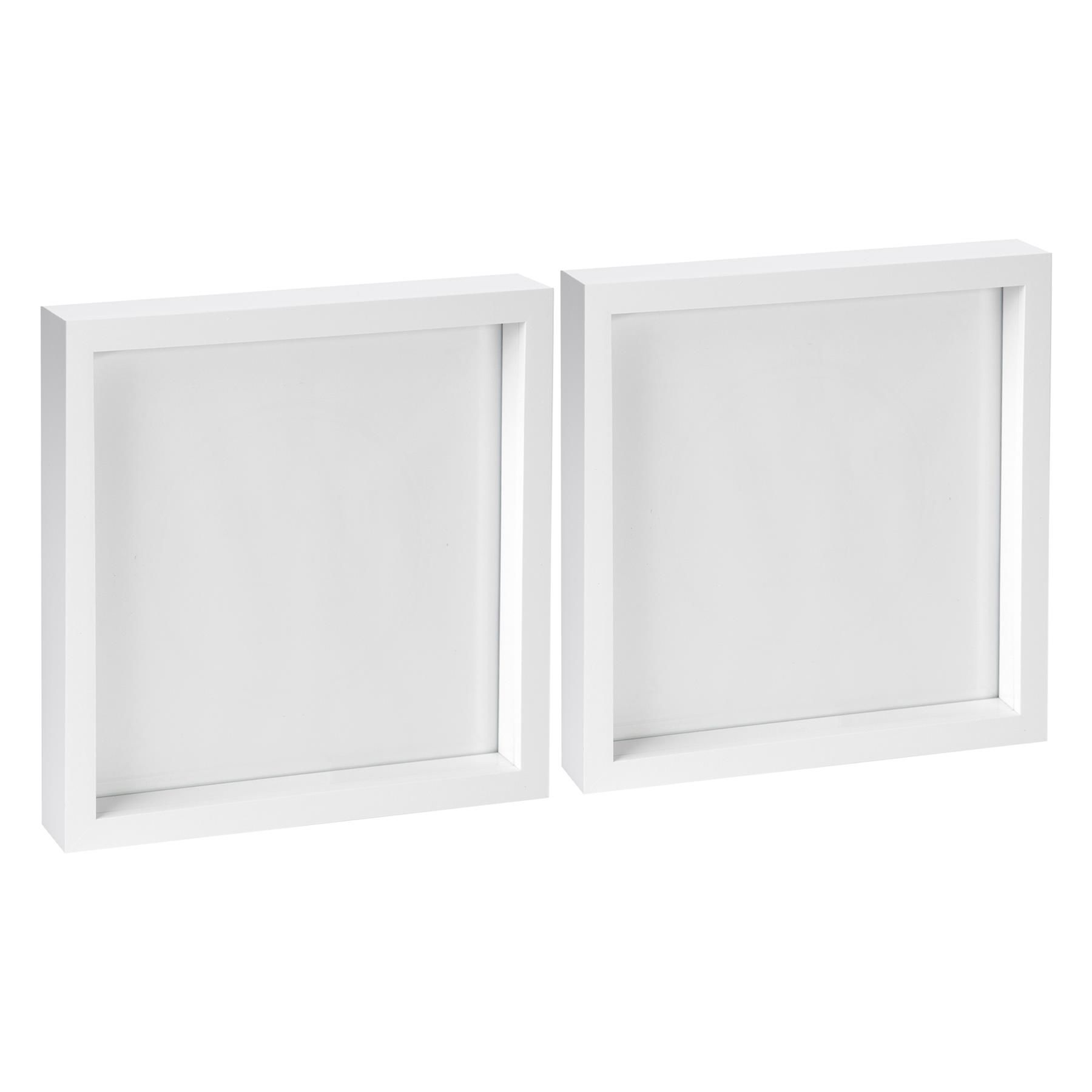 Nicola Spring 3D Box Photo Frames - 10" x 10" - White - Pack of 2