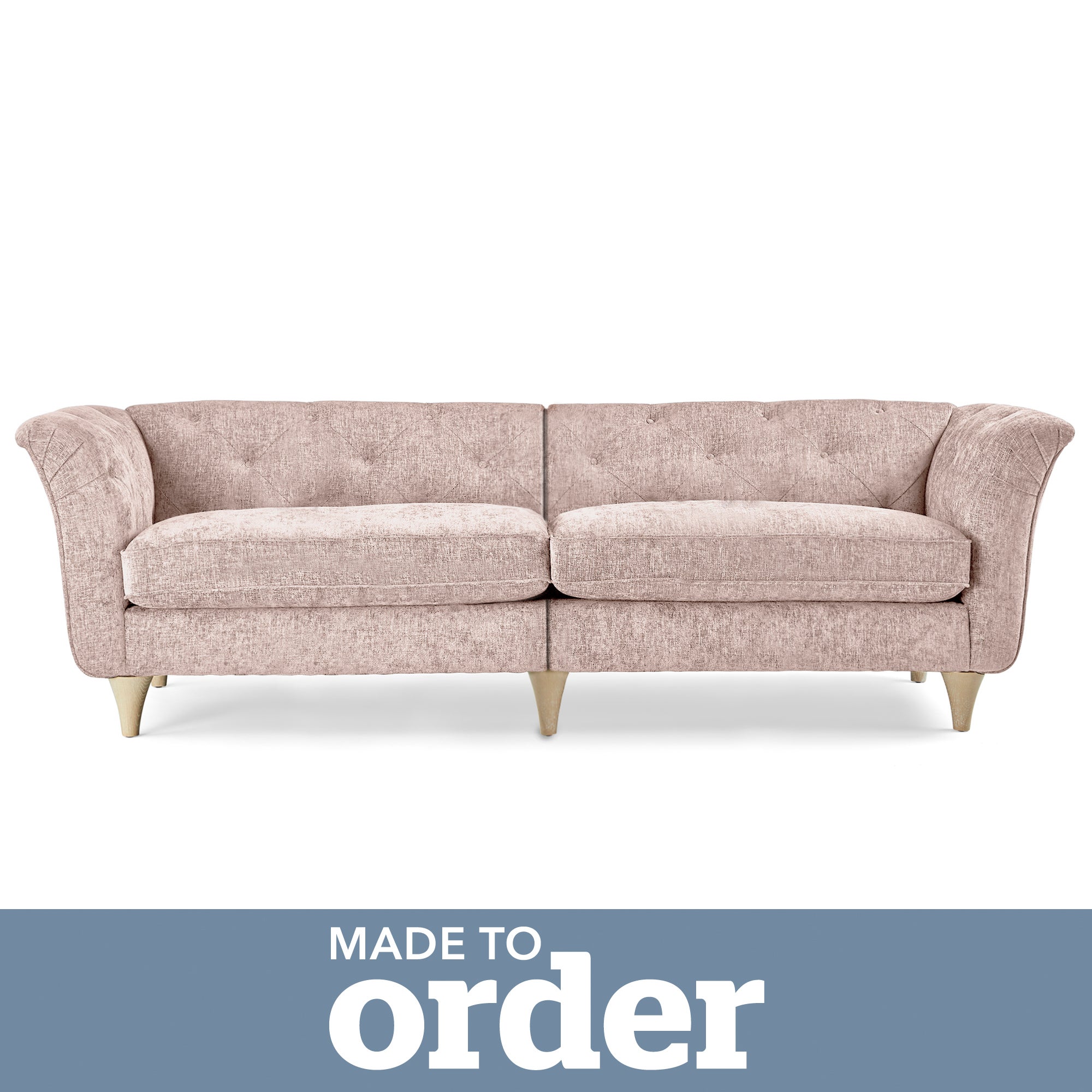 Jaipur 4 Seater Sofa Luxury Chenille Pink