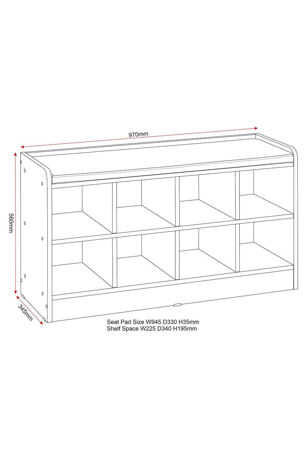 Seconique Portland Shoe Bench in Grey 5