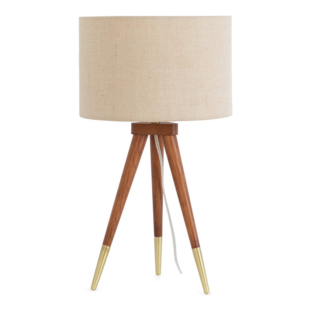 Heal's Hawkins Tripod Table Lamp Walnut Finish 3