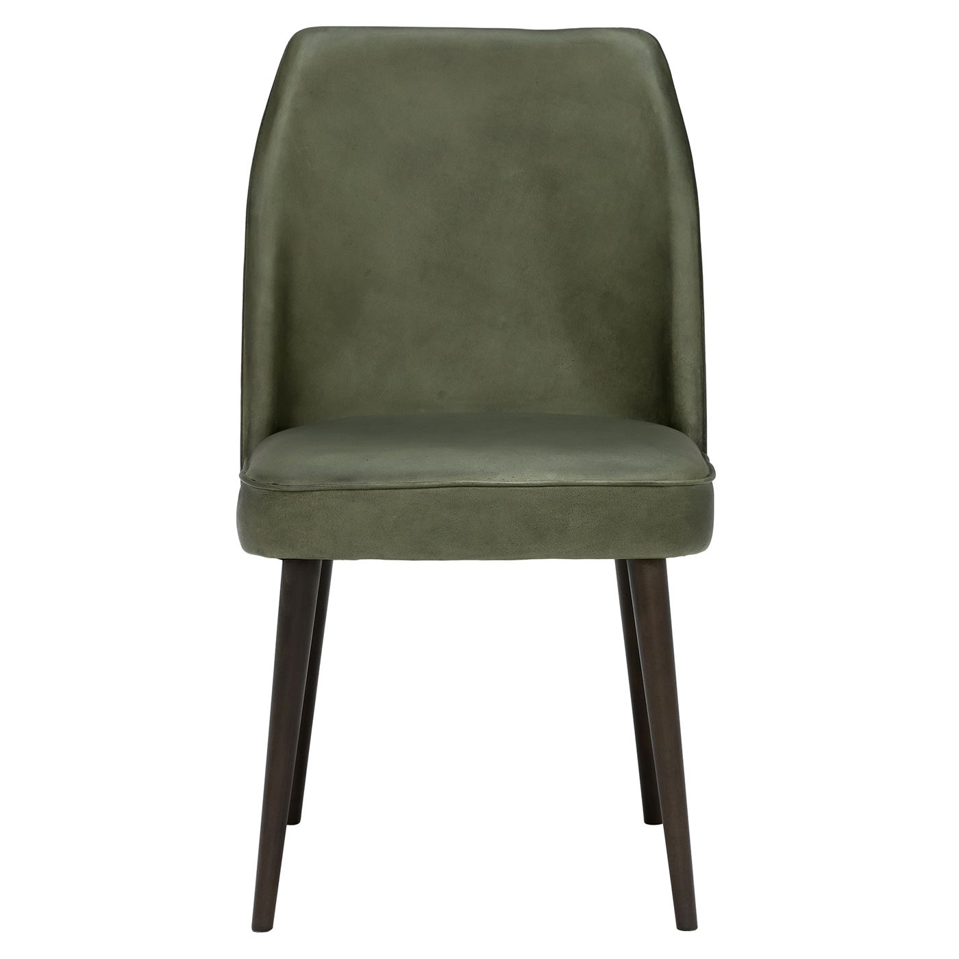 Gaia Dining Chair - Green - Leather - W50 x D58 x H87cm - Barker & Stonehouse