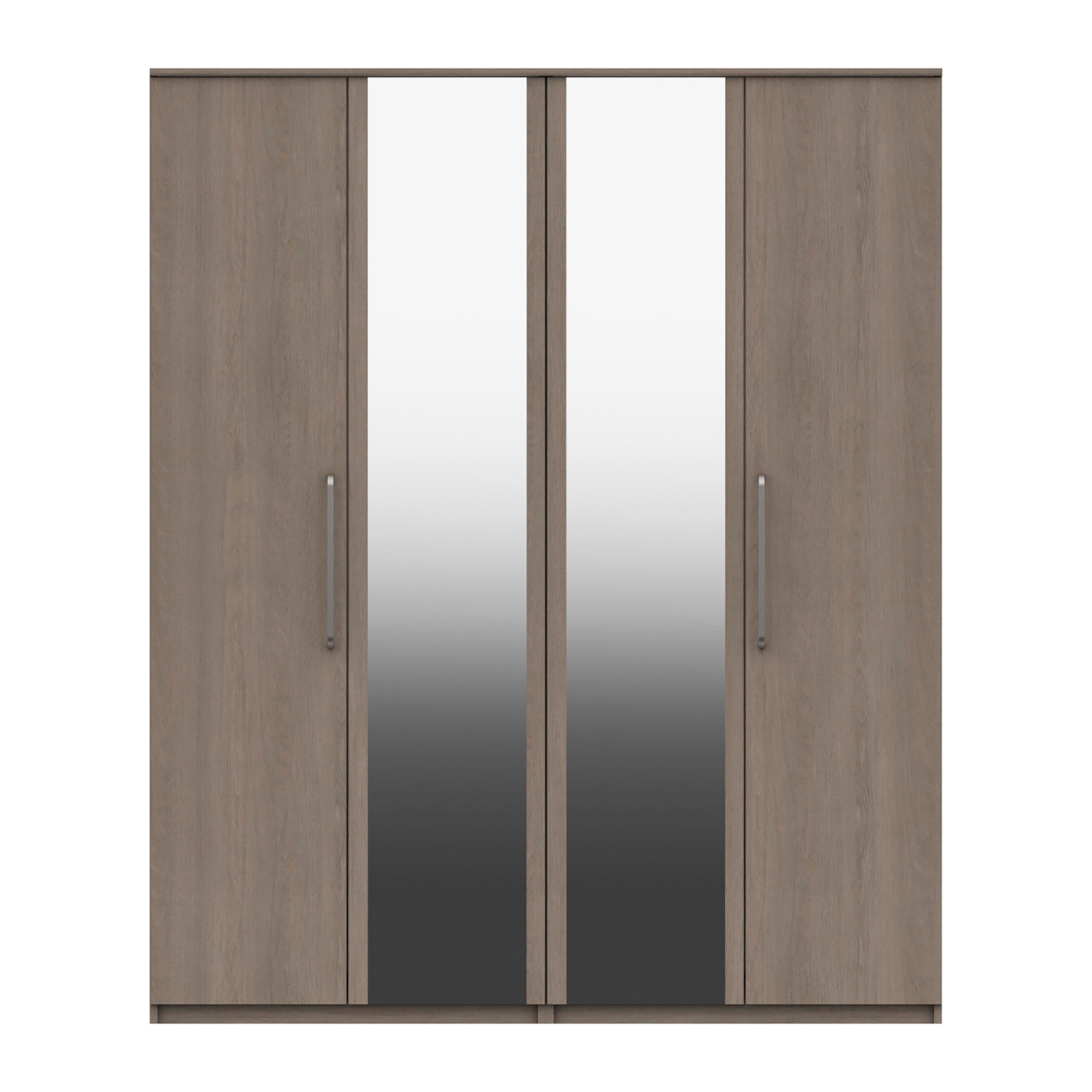 Parker 4 Door Mirrored Wardrobe Brown