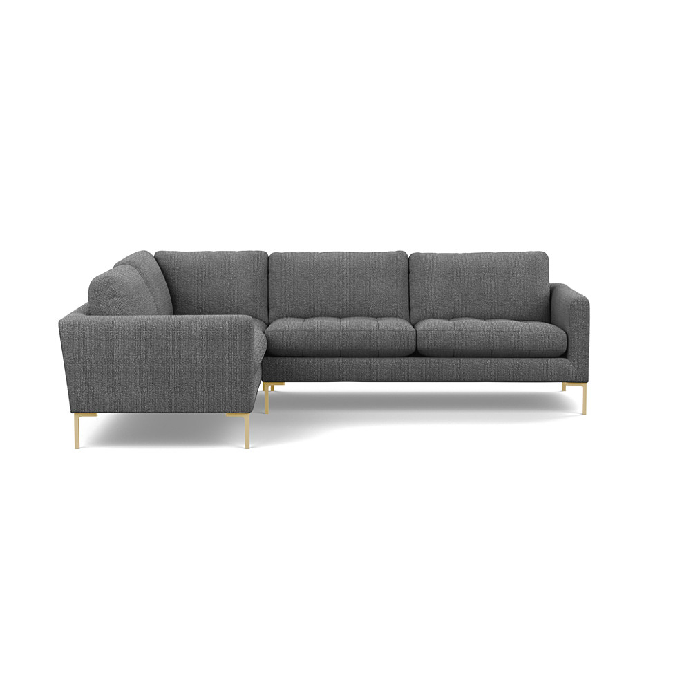 Heal's Eton Left Hand Facing Corner Sofa Tejo Recycled Noir Brass Feet