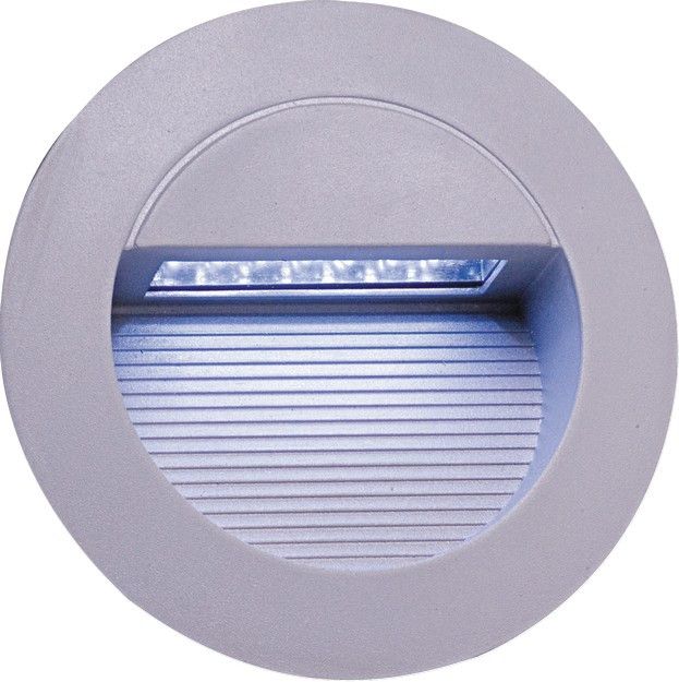 Netlighting White LED Grey Aluminium Round Recessed Wall Light IP44