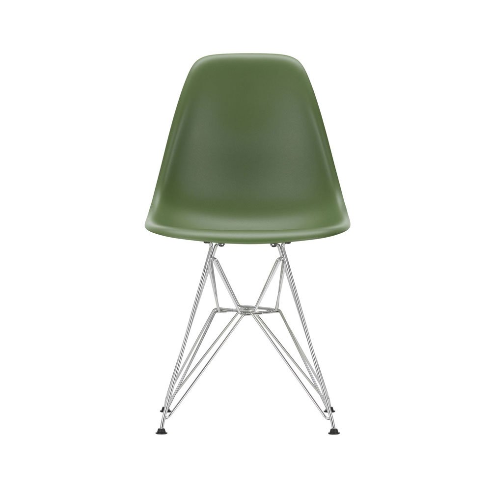 Vitra Eames DSR Side Chair New Height Forest Chrome Base