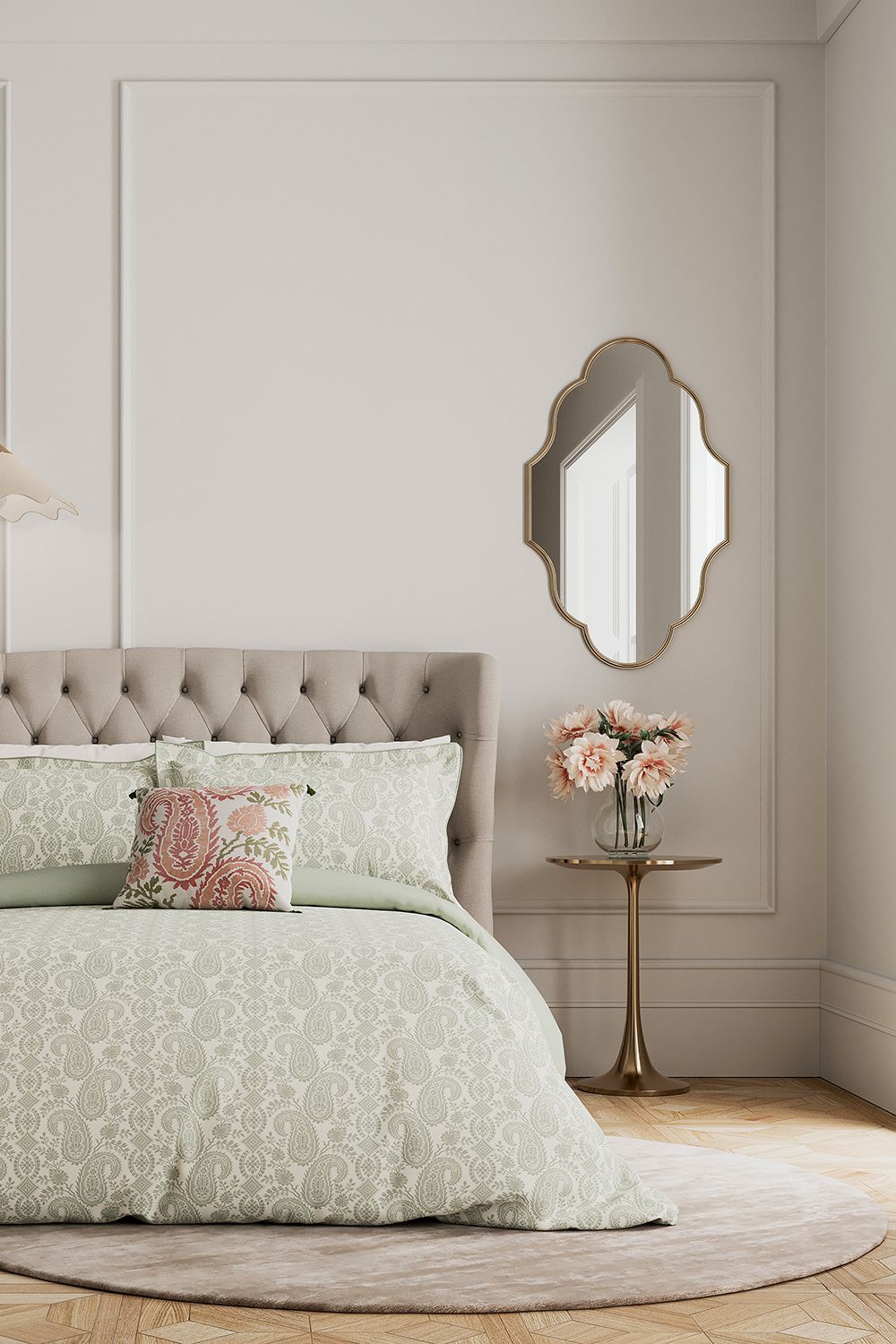 V & A 'Silk Road Paisley' Cotton Duvet Cover Set in Light Green