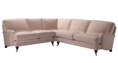 Bluebell Asym. Crn: LHF 2 Seat w RHF 2.5 Seat in Orchid Cotton Matt Velvet - sofa.com