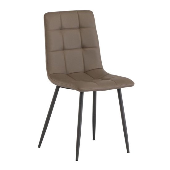 Virgo Faux Leather Dining Chair In Taupe