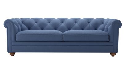 Patrick 3 Seat Sofabed in Oxford Blue Brushed Linen Cotton - sofa.com