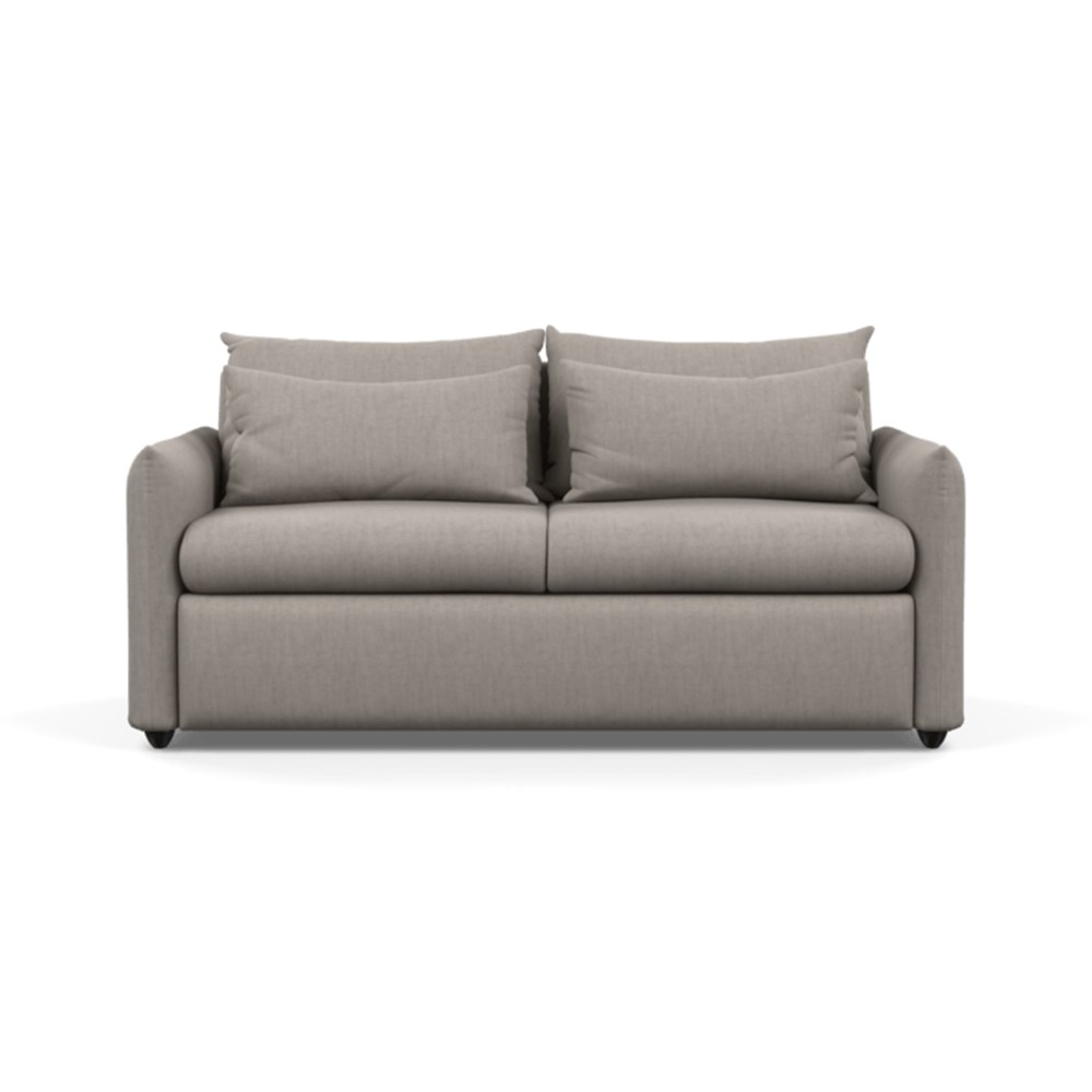 Heal's Pillow Sofa Bed Broad Weave Pebble Black Feet